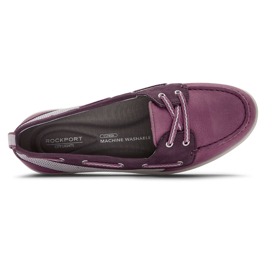 Rockport Womens Boat Shoes Pink - Ayva Washable - UK 974-YOGIHT